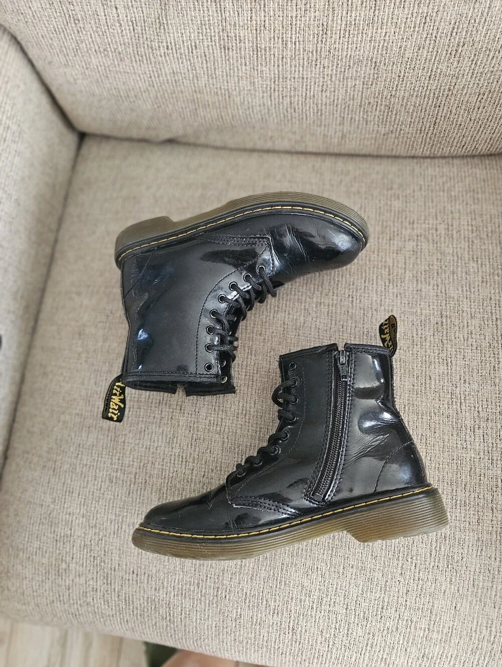 Dr. Martens Junior 1460 Patent Leather Lace Up Boots Size 3